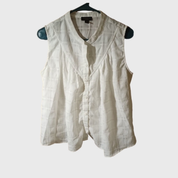 CURRENT AIR || LA || White Plaid Sleeveless Top - Picture 1 of 3